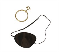 Pirate-eyepatch (7x5 cm) and ring