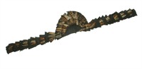 Hoedenband van veren zwart/natuur (L=70 cm)
