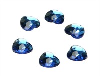 Stenen hart blauw 24 st. (16 mm)