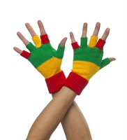 Halbfinger Handschuhe rot/gelb/grün