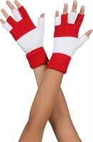 Halbfinger Handschuhe rot/weiss