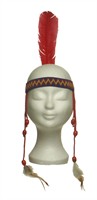 Indianerhoofdband rood elastisch (H=24 cm)