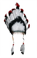 Indianen hoofdtooi zwart/wit (H=41 cm)
