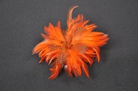 Feather flower orange with hair clip 