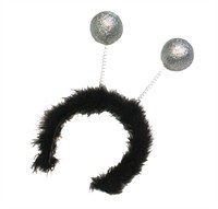 Haarreif Glitterball Silber (Ball Ø=6 cm)