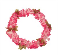 Hawai-ketting Malibu pink/wit (L=90 cm)