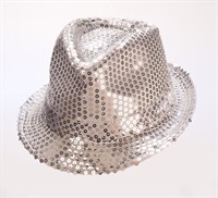 Hut Pailletten Silber