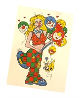 Miss clown window sticker (23x16 cm)
