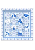 Sjaal delfts blauw