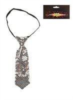 Tie sequins silver small