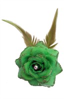 Flower green with badge and hair elastic