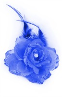 Blume blau mit Spange und Haargummi 