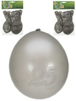 Ballonnen 25 jarig jubileum 32cm 8 stuks