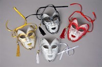 Mask Venice silver glitter