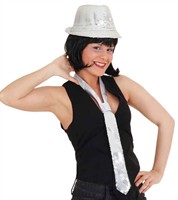Tie silver sequins
