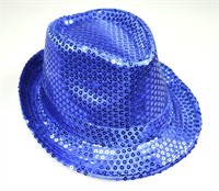 Hut Pailletten blau