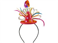 Hair circlet mini hat pink/dotted