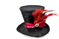 Zylinder luxus schwarz mit Haarclips