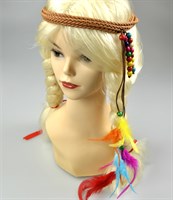 Headband hippie with feathers colorful