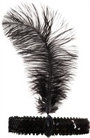 Flapper head black with black feathers