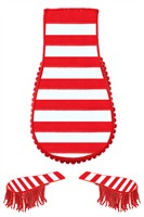 Epauletten rood/wit gestreept