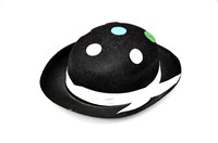 Mini Bowler hat black with points one size H=8 cm