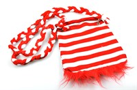 Tasche rot/weiß an Kordel 