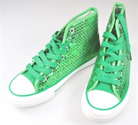 Schoenen groene pailletten