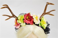 Haarreif Geweih Blumen bunt
