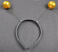 Haarreif Kugeln gold Pailletten 