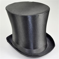 Zylinder Satin schwarz hoch 20cm  Gr. 59 