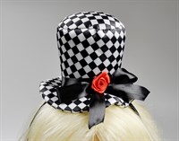Haarreif Mini-Zylinder schwarz/weiß 
