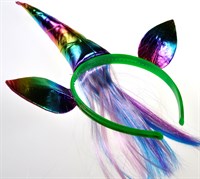 Hair circlet Unicorn rainbow with braids