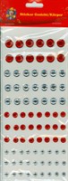 Sticker round red / silver assorted sizes