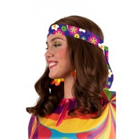 Hoofdband Flower Power veelkleurig