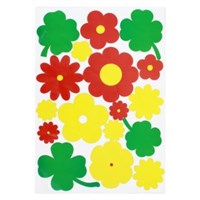 Fensterkleber Blumen rot/gelb/grün