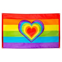 Flag rainbow with Heart polyester