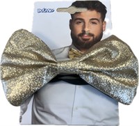 Bow tie glitter gold