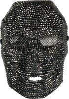 Mask skull rhinestones silver