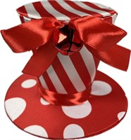 Minihoed met strik rood/wit