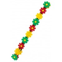 Hoofdband bloemen rood/geel/groen