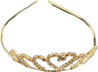 Diadem Strass gold 15x12x3cm