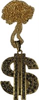 Ketting dollar strass goud