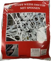 Stoff weiß 5m mit Spinnen