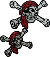 Strijkbare stickers piraat 2 st.