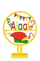Wooden circle ‘Alaaf’ r/y/gr Ø20cm