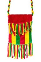 Tasche mit Fransen rot gelb grün