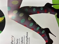 Panty zwart m. r/ge/gr bolletjes