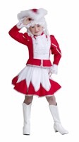 dansmarietje rood/wit (rok, jas) texturé