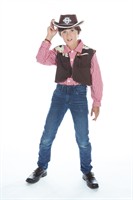 Cowboy-vest bruin/wit